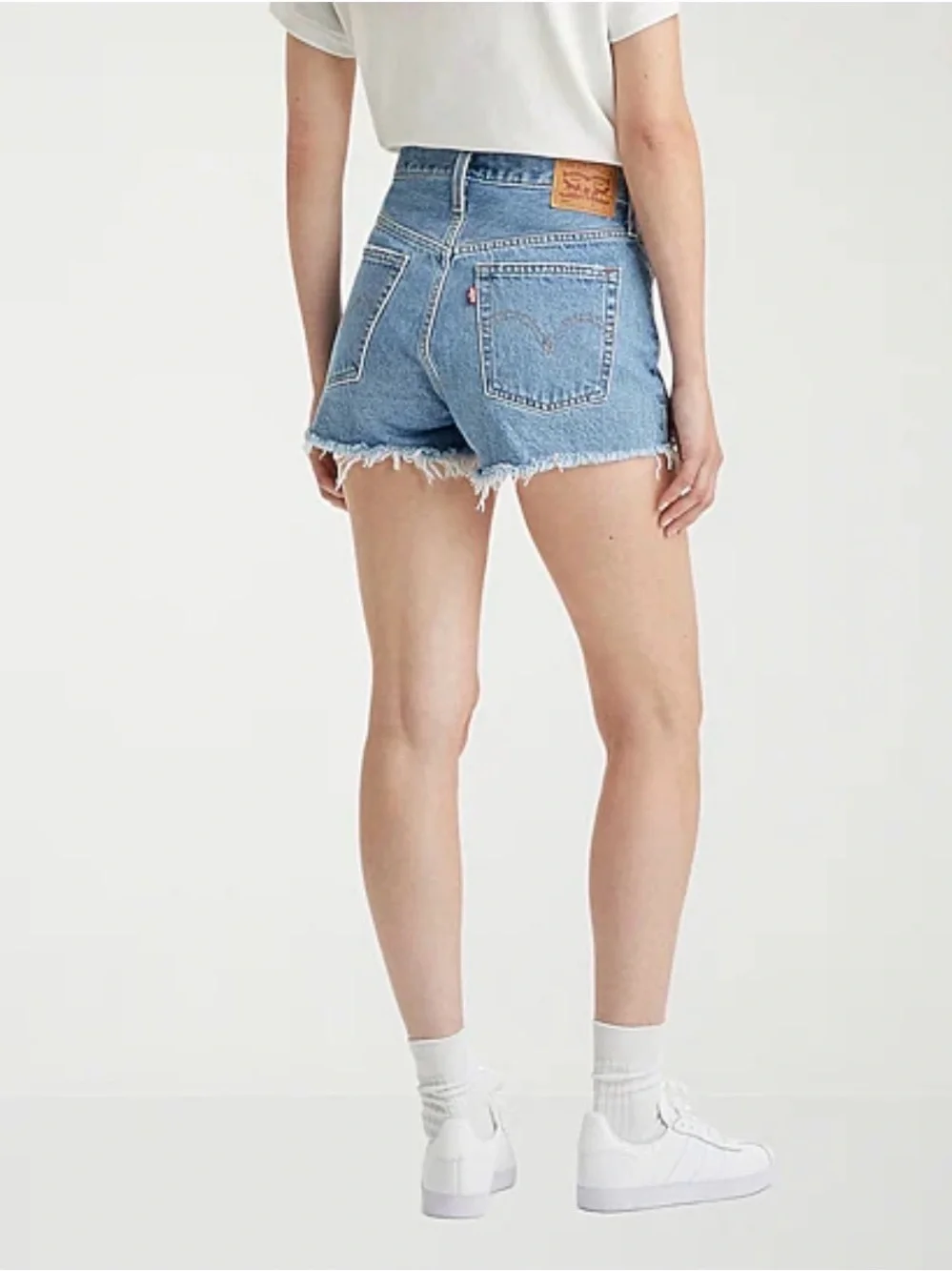 Levi's Light Blue Distressed Denim Cutoff Shorts